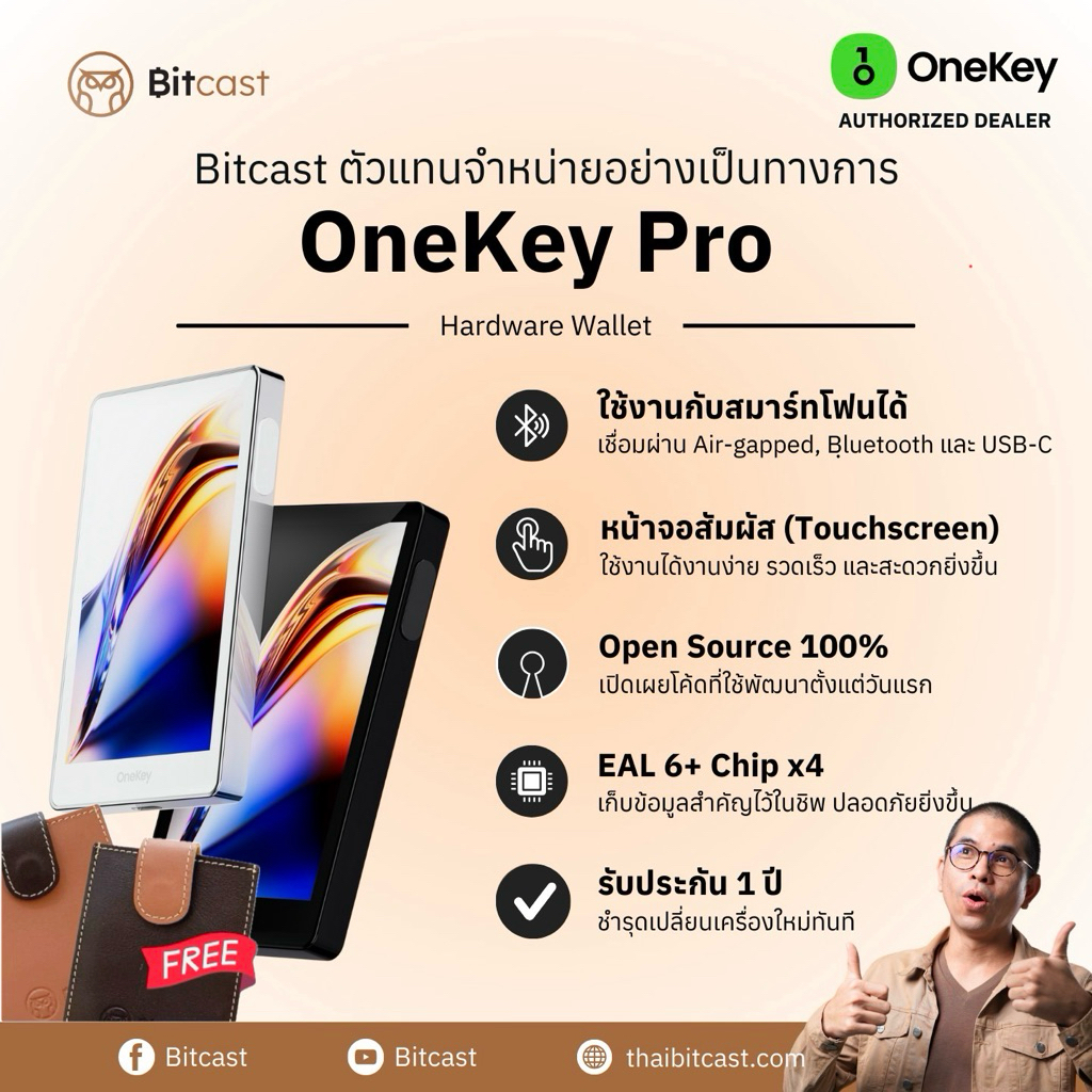 OneKey Pro ของแท้  รับประกัน 1 ปี แถมฟรีซองหนังแท้