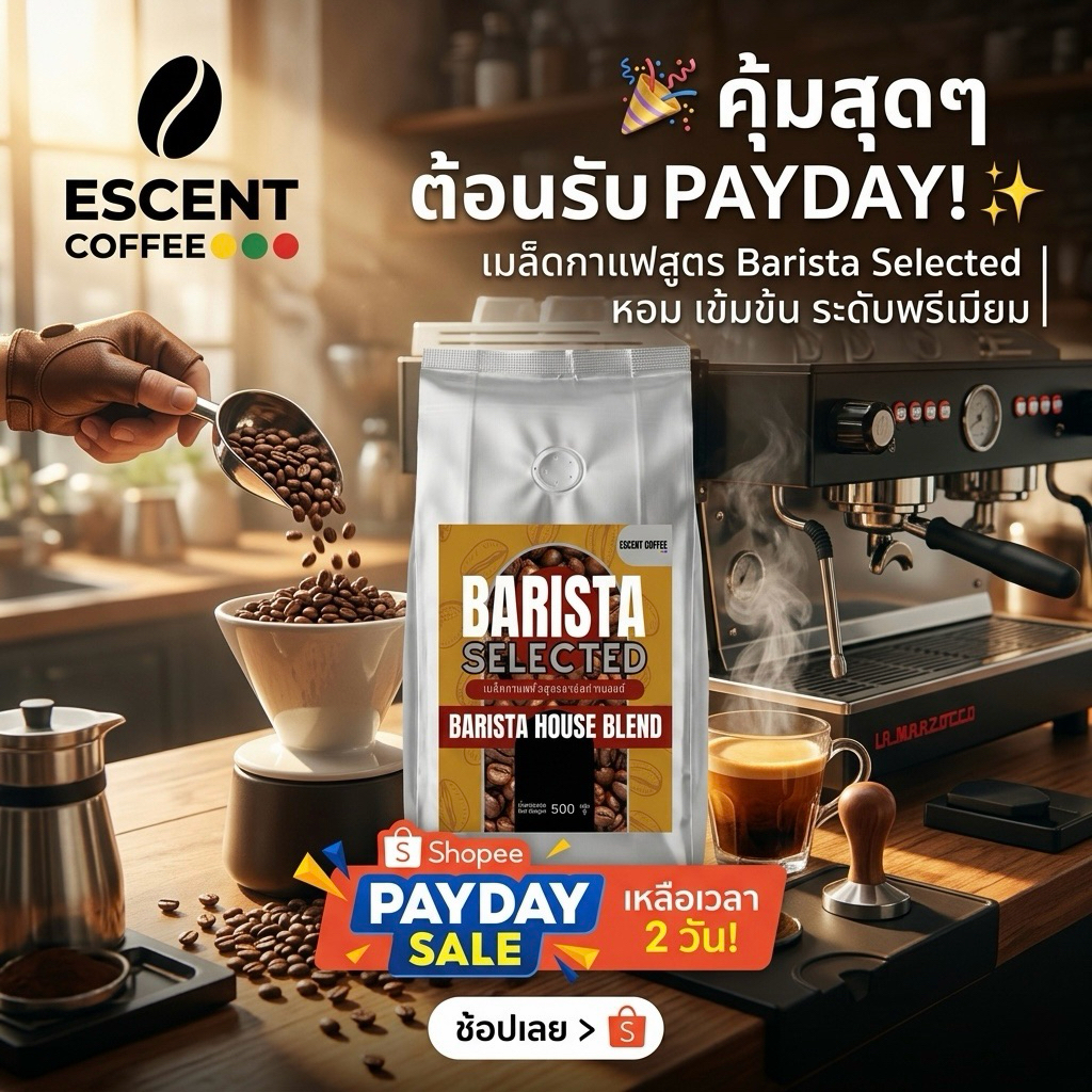 เมล็ดกาแฟอาราบิก้าดอยช้างแท้คั่ว สูตร Barista Selected