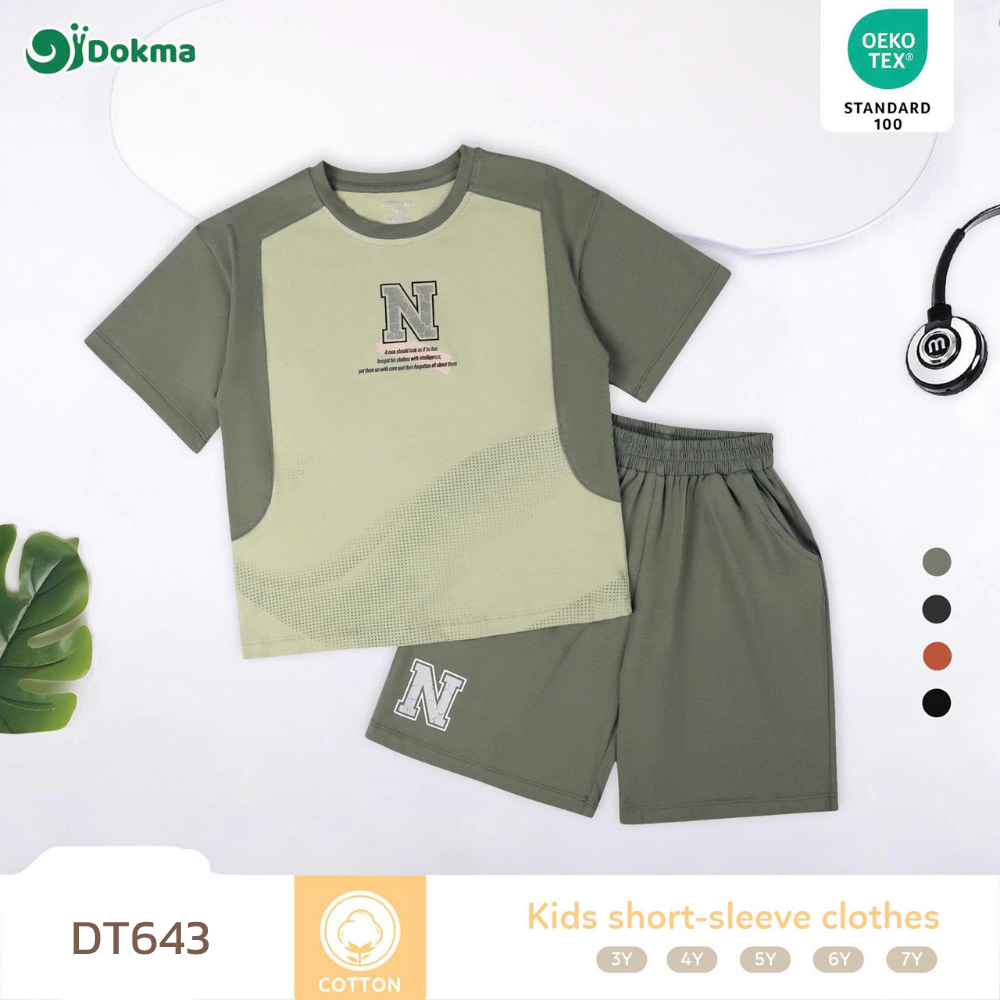 Dokma (13-28kg) ชุดเสื้อแขนสั้น Oversize ผ้าคอตตอน DT643 Baby short-sleeve clothes Oversize 3Y/ 4Y/ 