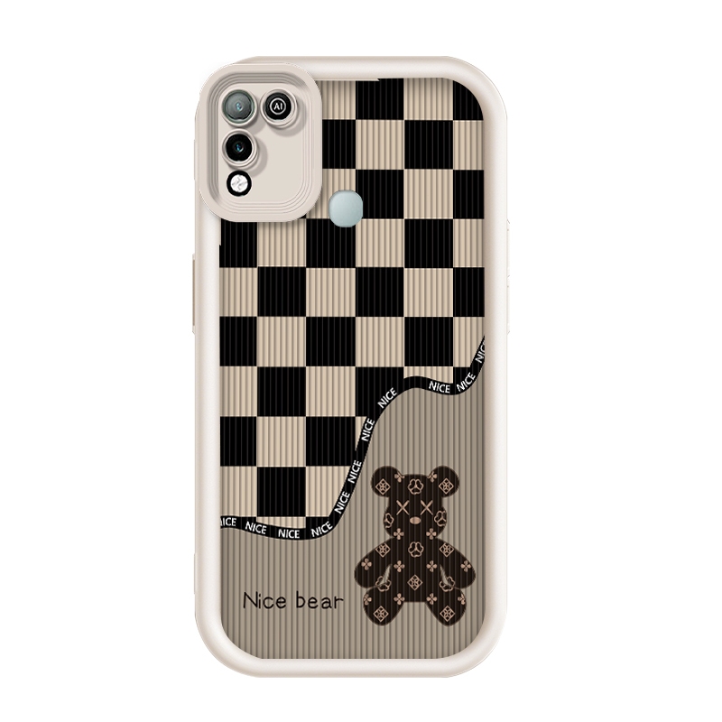 เข้ากันได้ Infinix Hot 11 Play/Infinix Hot 10 Play/Infinix Hot 9 Play,Checkerboard ความรุนแรงหมี Tid