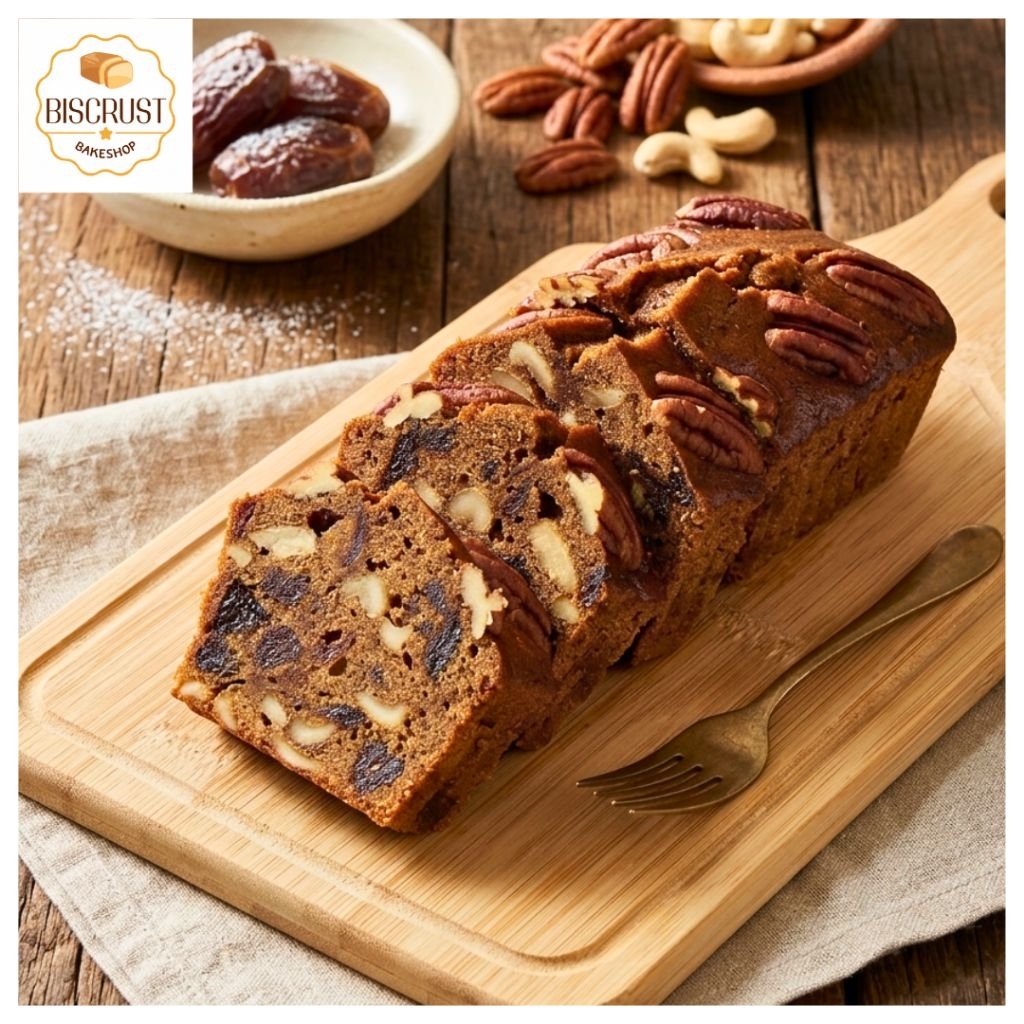 เค้กอินทผลัม และถั่ว [Cinnamon Date & Nut Cake] อินทผลัม หวานฉ่ำ ตัดกับความมันของเม็ดมะม่วงหิมพานต์และถั่วพีแคน