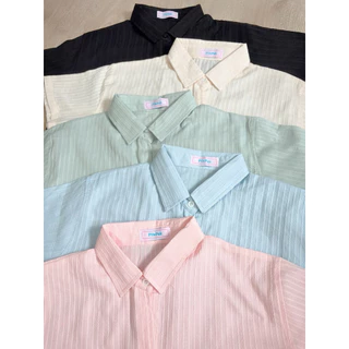Pikpok♡ Classic DB Shirt 🥑🍋🧅 เสื้อเชิ้ตครอป ผ้าคอตตอนด๊อบบี้ นุ่มเบาใส่สบาย