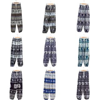 🐘 กางเกงช้าง Thai Pants กางเกงเอวเชือก ผ้าเรยอนนุ่ม ลายช้าง ลายไทย ใส่เที่ยวทะเล ส่งด่วน
