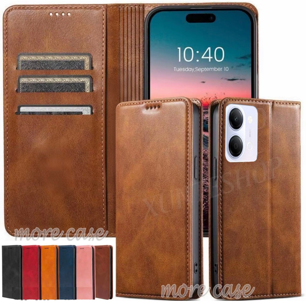 เคสฝาพับหนัง ตั้งได้ สำหรับ VIVO Y05 Y11D V70 V70FE V30E V27 V29 V25 V23 Y03 Y18 Y28 Y15S Y17S Y16 Y22 Y35 Y02S Y27S Y36