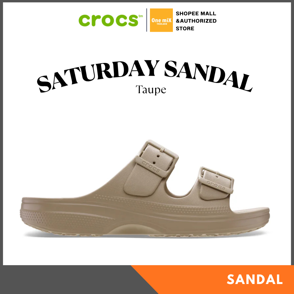 CROCS WOMEN'S SATURDAY SANDAL (Taupe) รองเท้าแตะทรงสวม ผู้หญิง ครอคส์ แท้