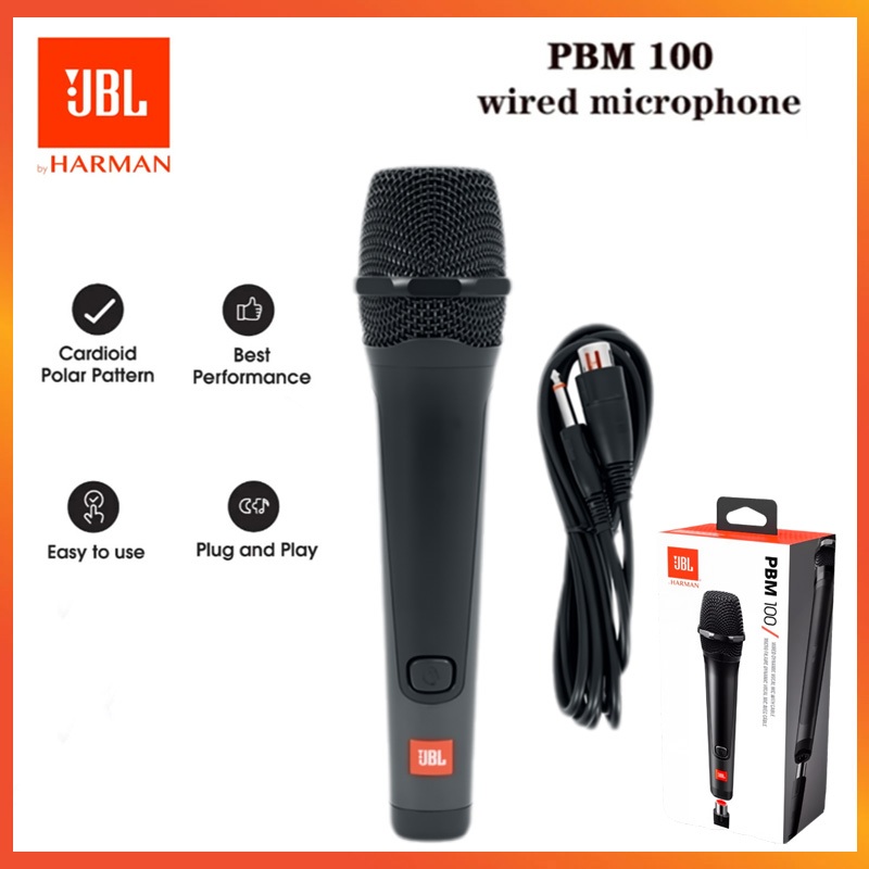 JBL PBM100 ไมโครโฟนมีสายแบบสำหรับ JBL Partybox รูปแบบการรับเสียงแบบ Cardioid