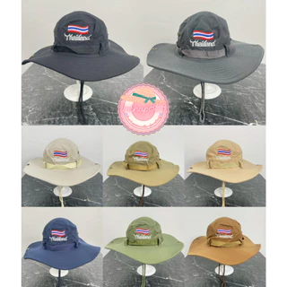 หมวกบักเก็ต เดินป่า สไตล์วินเทจ งานปัก ธงไทยแลนด์ 8สี พร้อมส่ง