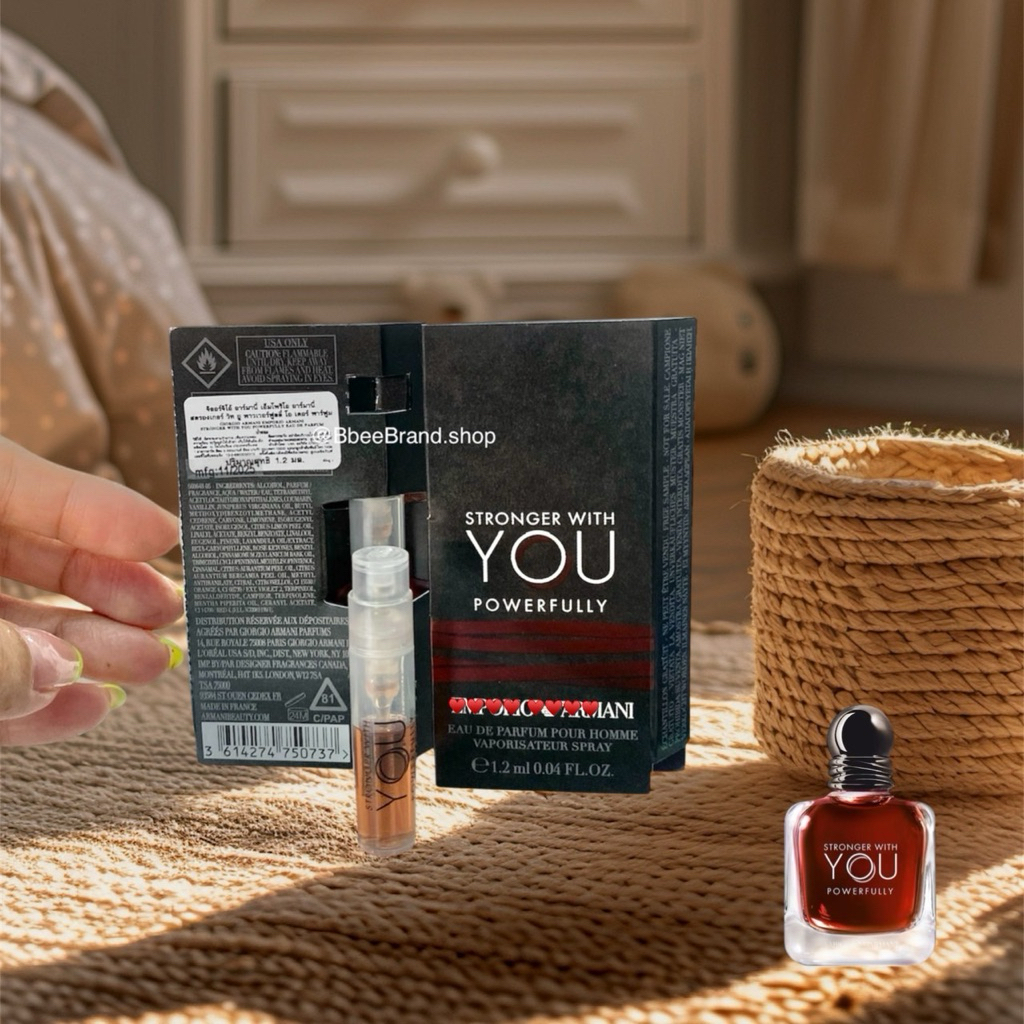 กลิ่นใหม่2026/ป้ายไทย‼️Stronger wh you Powerfully EDP1.2ml(สเปรย์)กลิ่นCherry+Spice+Vanillaหวานอมเปรี้ยว ทรงพลัง ขี้เล่น