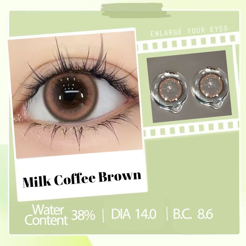 ✨👀 Uria Idol สี (Milk Coffee Brown) คอนแทคเลนส์รายครึ่งปี คอนแทคเลนส์เกาหลี