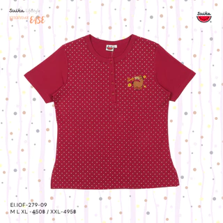 เสื้อแตงโม (SUIKA) - เสื้อยืดคอกลมเจาะสาบแขนสั้น ลายปัก / พิมพ์ (EI.IOF-238 279 080)