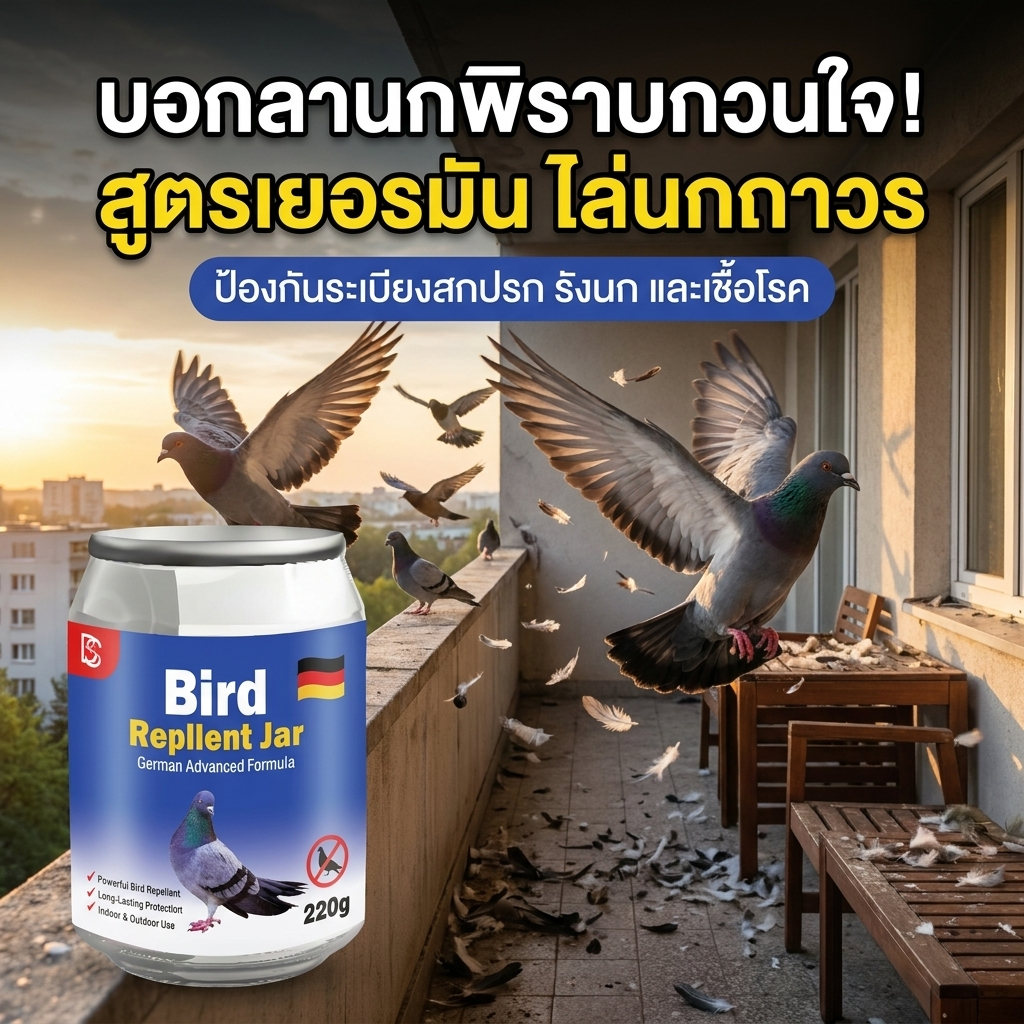 ไม่มีนกในระยะ 1000 เมตร🐦NANA ไล่นก กันนก ยาฆ่านกพิราบ ไล่นกพิราบ ระเบียง ไล่นกทุกชนิด ป้องกันยาวนาน