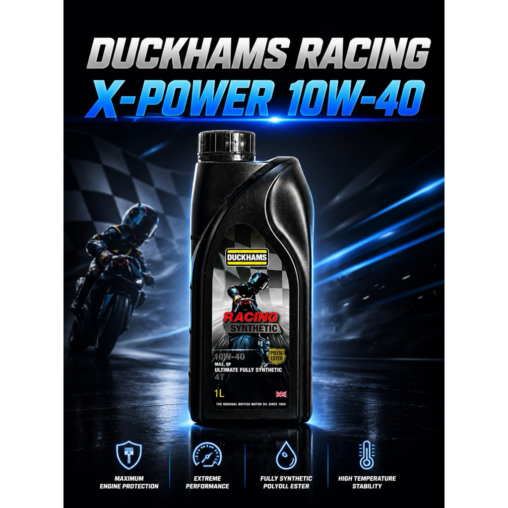น้ำมันเครื่อง DUCKHAMS RACING X-POWER 1 ลิตร 10W40/10W50