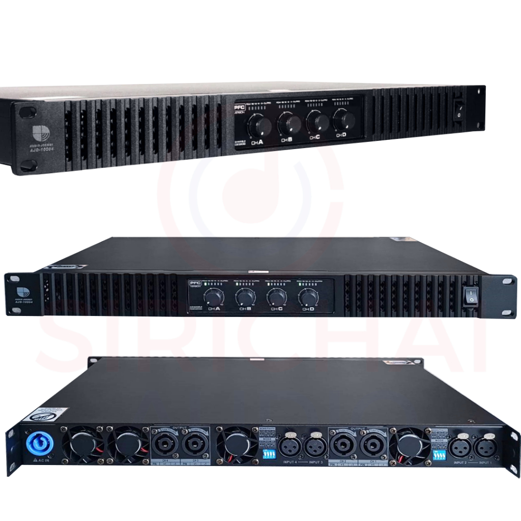 เครื่องขยายเสียง AUDIO JOCKEY รุ่น AJD10004 (เพาเวอร์แอมป์ 4CH 1000W 8ohm)