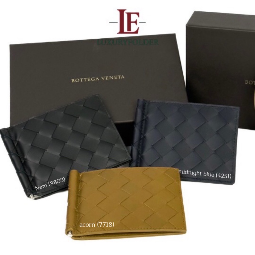 กระเป๋าสตางค์ Bottega Veneta ที่ใส่บัตร Money Clip Wallet ของแท้ 100%