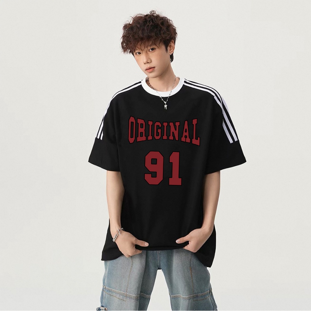 Q-1419 เสื้อยืดคอกลม สไตล์สปอร์ตเรียบเท่ ผ้าคอตตอนผสมโพลี ไม่ร้อนใส่ได้ทุกวัน สินค้าพร้อมส่ง