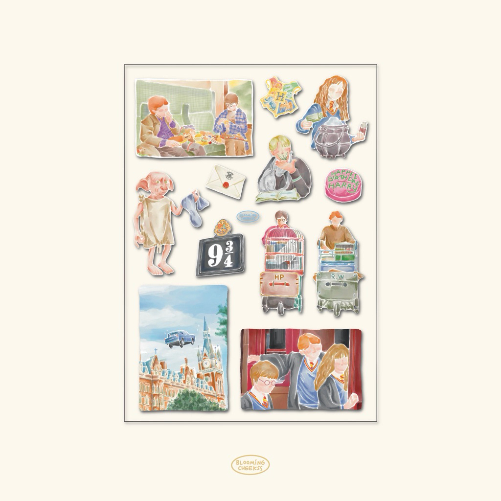 BMCK : สติ๊กเกอร์ Harry potter V.4 waterproof pvc sticker แผ่นรองขุ่น ลอกไม่เป็นคราบ