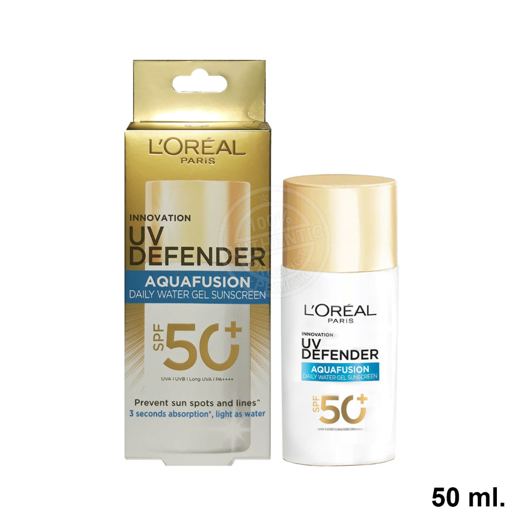 L'Oreal Paris UV Defender Aquafusion Daily Water Gel Sunscreen SPF50+ PA++++ ขนาด 50 มล. ลอรีอัล ปาร