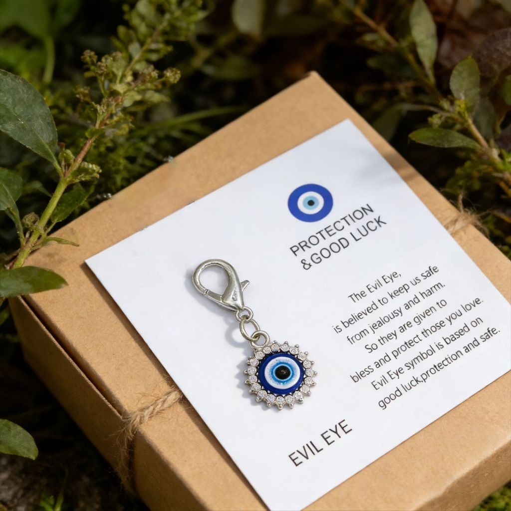 พร้อมส่ง พวงกุญแจ evileye จี้ดวงตาปีศาจสำหรับป้องกันความร้ายแรง