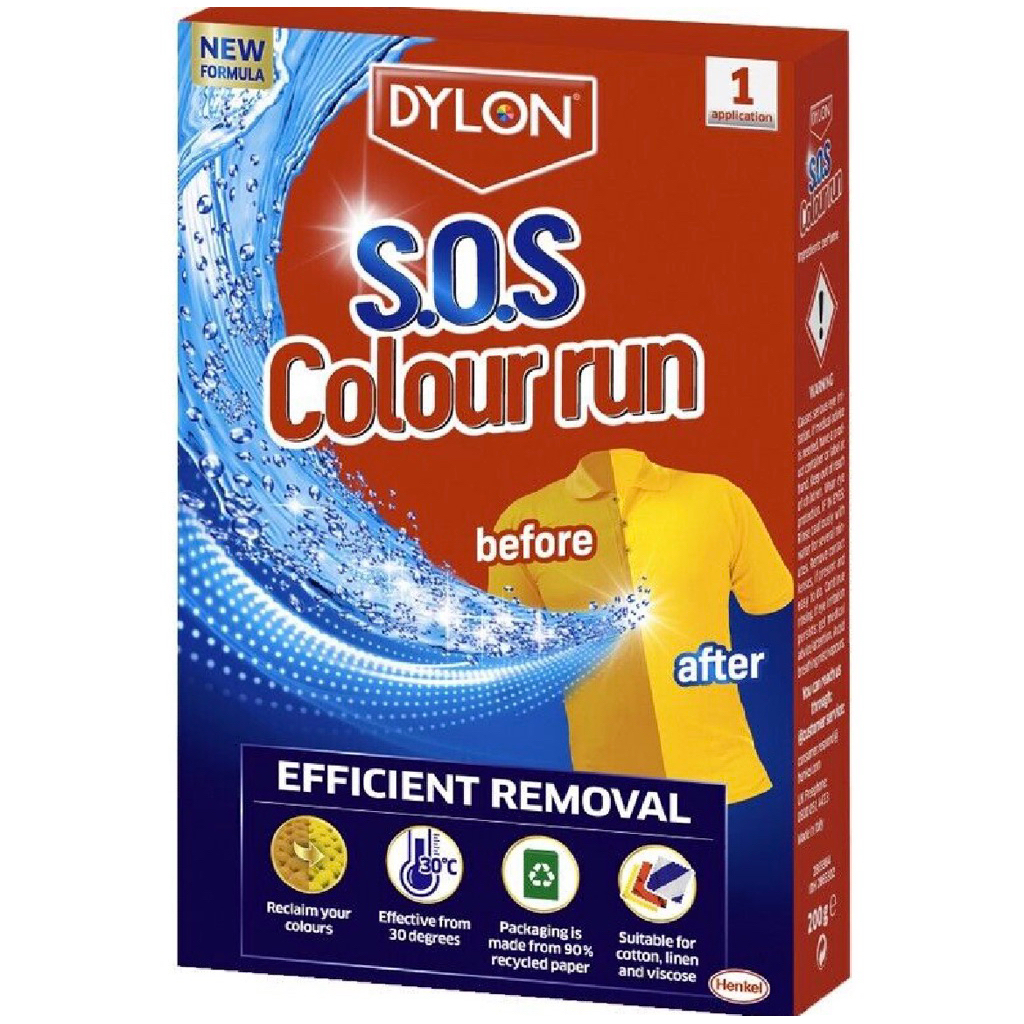 Dylon S.O.S Colour Run 200g/Colour Catcher Max Project 22Pcs แผ่นซักผ้าคืนความสดใสให้ผ้า แผ่นดูดสี