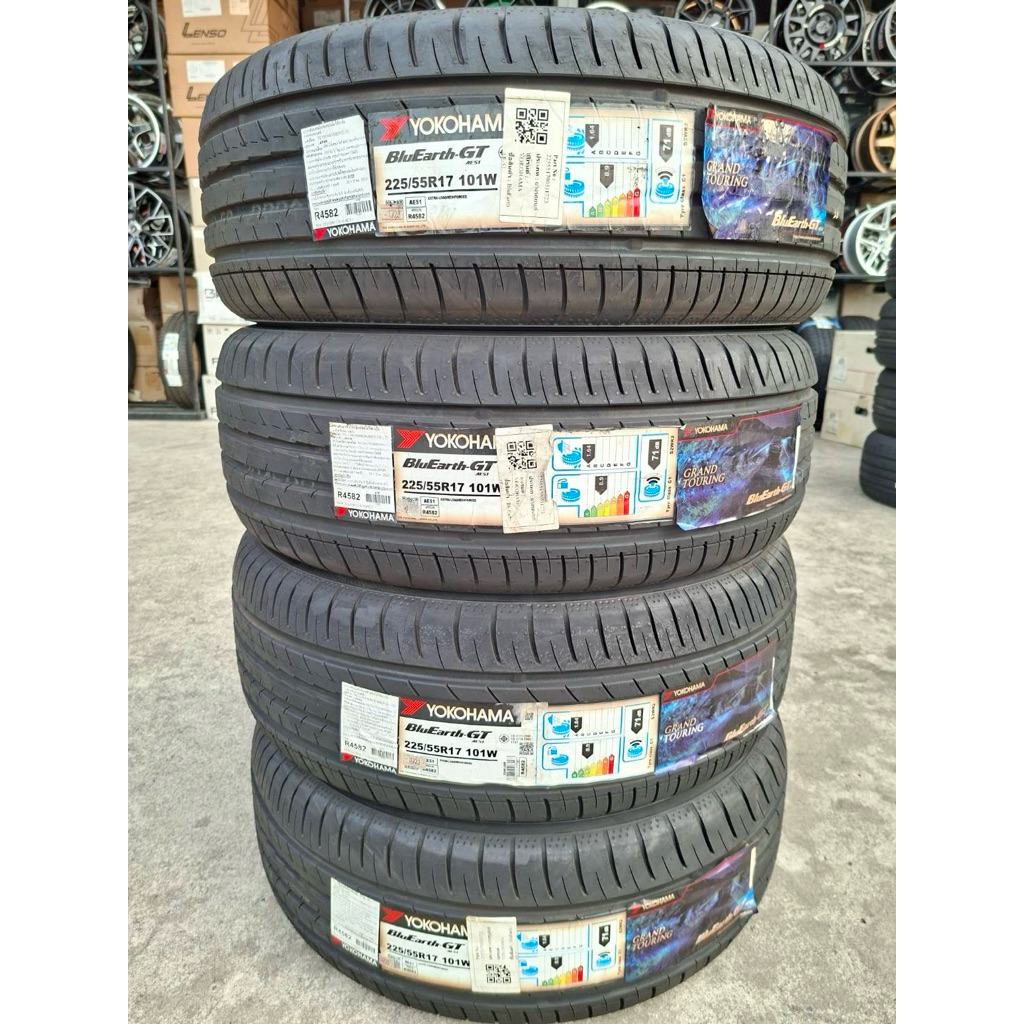 🚗🚓ยางYokohama 225/55/17 ae51 ญี่ปุ่น ยางใหม่ปี23