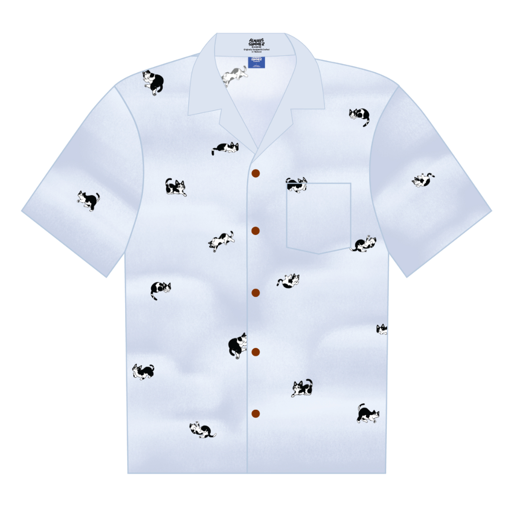 Always Summer Anywhere Shirt เสื้อแมวเมฆ สีเทา