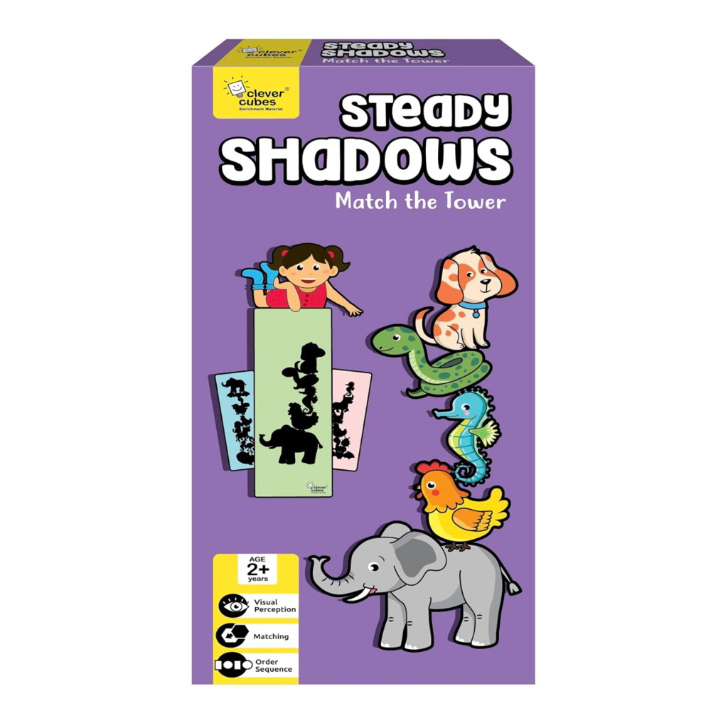 พร้อมส่ง Clever Cubes - Steady Shadows 2ปี+ เกมต่อตึกเงา บอร์ดเกมเด็ก ของเล่นเสริมพัฒนาการ ฝึกมิติสัมพันธ์ สังเกต ภาพเงา