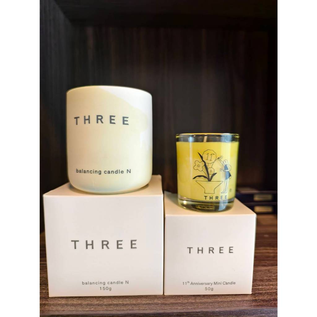 ป้ายไทย_ของแท้100%_THREE Balancing Candle N 150g เทียนหอมอโรม่า / 11th Anniversary Mini Candle 50g.