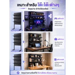 BMZAR DIYชั้นวางจัดเก็บโต๊ะเกม pegboardมัลติฟังก์ชั่น ชั้นวางปรับระดับได้ มีให้เลือกทั้งสีดำและสีขาว