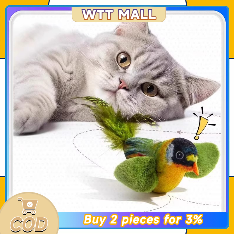 【COD】Cat Toys ของเล่นแมว นกเสียงจําลอง เล่นสนุก โต้ตอบได้ ตุ๊กตานกกระตุ้นความสนใจ