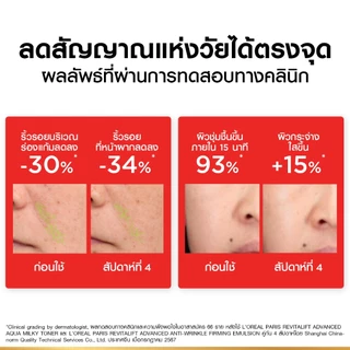 ลอรีอัล ปารีส L’Oréal Paris Revitalift Clinical Grade Advanced Aqua Milky Toner 65ml โทนเนอร์ น้ําตบเนื้อน้ำนม ลดริ้วรอย