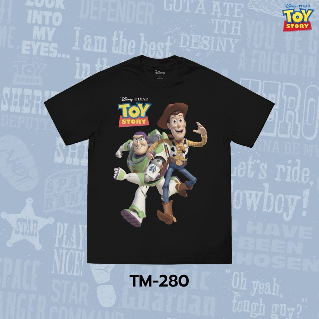 เสื้อยืดการ์ตูน Toy Story ลิขสิทธ์แท้ DISNEY/(TM-280)ผ้าสีดำ
