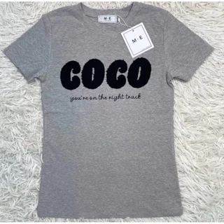 เสื้อยืดคอกลมแขนสั้น รีดเพชรลาย coco ป้าย ME