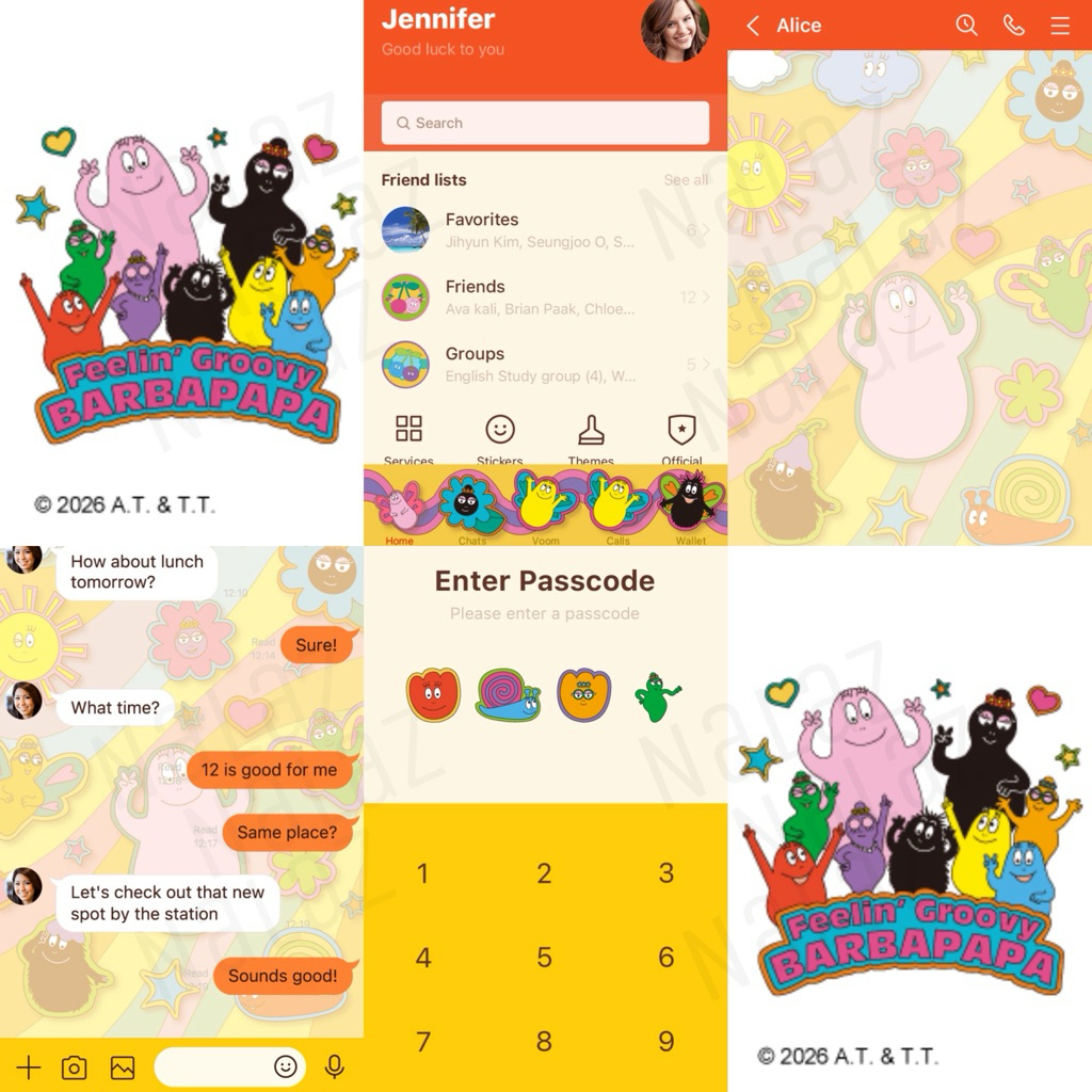 BARBAPAPA ธีมไลน์ สติกเกอร์ไลน์ อิโมจิ บาร์บ้าปาป้า การ์ตูนฝรั่งเศส Barbapapa Family ไม่มีวันหมดอายุ