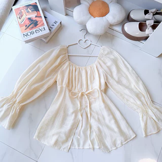 เสื้อแขนยาว( อก 32-44 )ผ่าหน้าผ้าโรซี่สวย