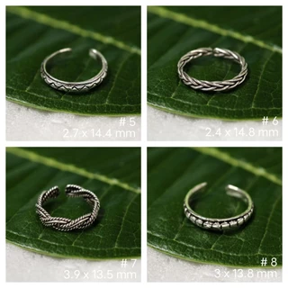 แหวนเท้าเงินแท้ 92.5% ปรับขนาดได้ แหวนนิ้วก้อย แหวนข้อนิ้ว แหวนน่ารัก Sterling silver Boho Toe ring