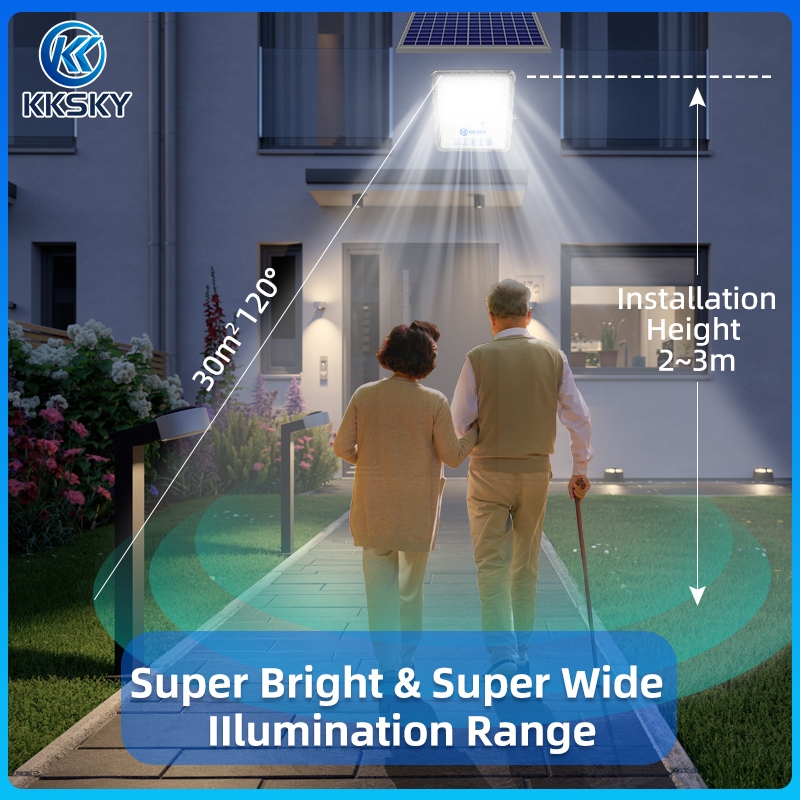 KKSKY แอลอีดี สปอร์ตไลท์ LED IP67 Solar Light 100W 200W 300W โซล่าเซลล์ สลิม กันน้ำ ไฟ สปอตไลท์ พลังงานแสงอาทิตย์ รีโมท รูปที่ 5