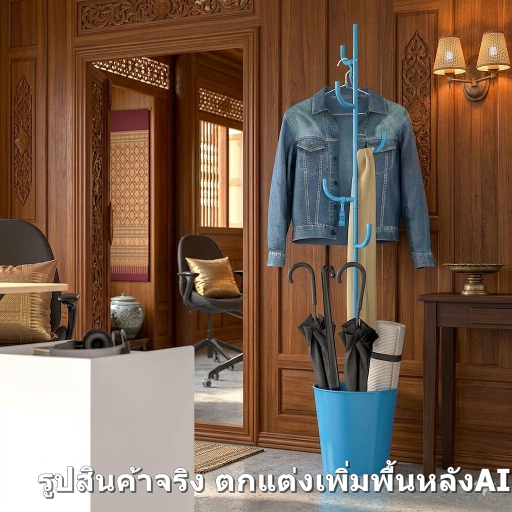 IKEA ALGANAS N ที่แขวน หมวก เสื้อโค้ต ร่ม กุญแจ สิ่งของ 173x33 ซม. IPASEN BONDSKARET EKRAR Krokig