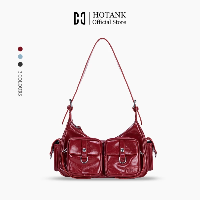 HOTANK กระเป๋าสะพายข้างผู้หญิง ดีไซน์วินเทจ เก๋ เท่ ไม่ซ้ำใคร