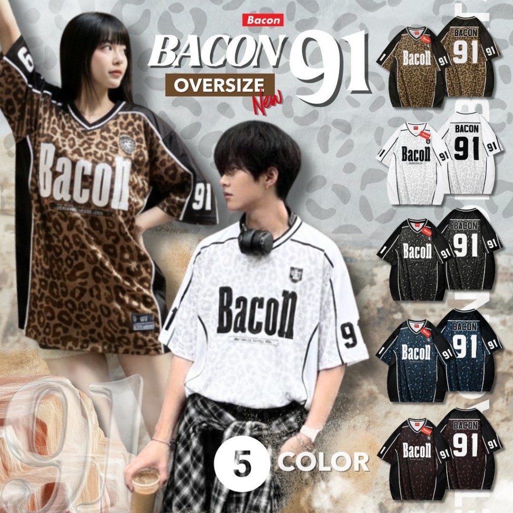 เสื้อแฟชั่นโอเวอร์ไซส์ เสื้อกีฬาเบสบอล มีกระดุมจริง ใส่ได้ทั้งชาย-หญิง