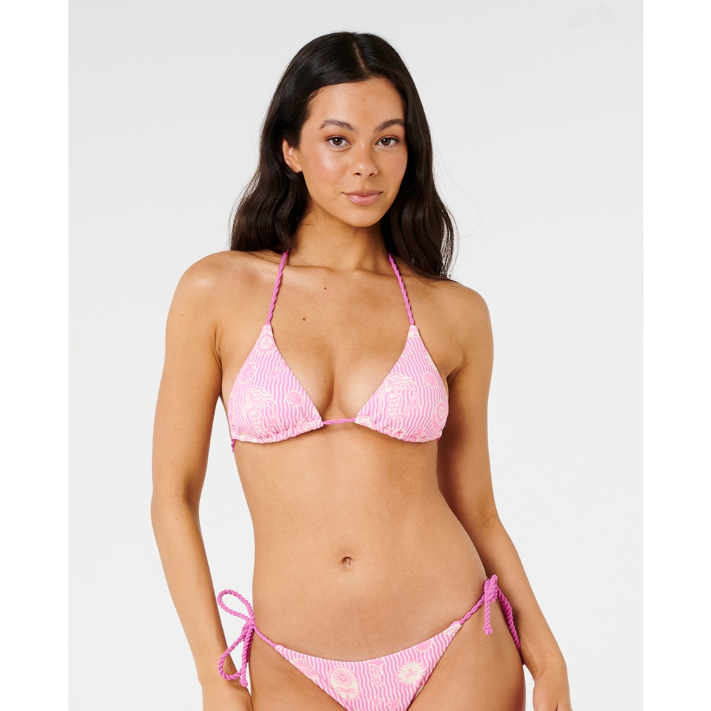 RIPCURL เซ็ตชุดว่ายน้ำ บิกินี่ 0Z9WSW 0ZBWSW CATALINA WAVES SLIDING TRI TOP & SIDE CHEEKY BOTTOM2026-S4