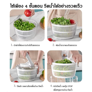 【COD】เครื่องสะเด็ดน้ำผักอัตโนมัติ 2in1 มัลติฟังก์ชัน สะเด็ดน้ำรวดเร็ว ตะกร้าแยกชิ้นทำความสะอาดง่าย เหมาะทำสลัดและผักสด