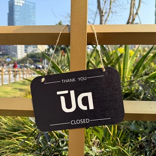 เปิดปิด ป้ายไม้ ดีไซน์ 2ด้าน ป้าย เปิด และ ปิดopen closed sign ป้ายร้านอาหาร ป้ายออฟฟิต ป้ายร้านค้า ป้ายแต่งร้าน14x22 ซม
