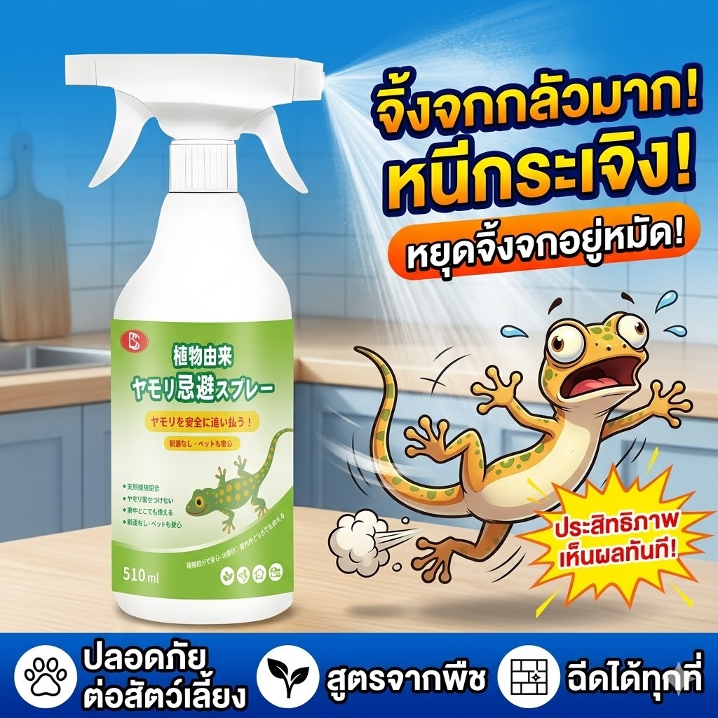 🦎ไกลแค่ไหนก็หนี🦎ไล่จิ้งจก สเปรย์ไล่จิ้งจก ยาฆ่าจิ้งจก ยาไล่จิ้งจก 510ml ไม่กล้าเข้าใกล้ ใช้ได้ทุกมุม ไล่แรง