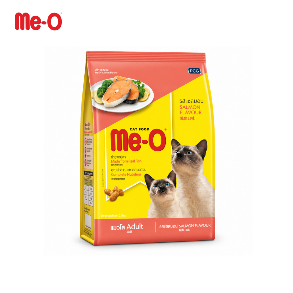 Me-O Cat Food Salmon อาหารแมว รสแซลมอน บำรุงขนเงา 2.8kg Petus Kingkaew