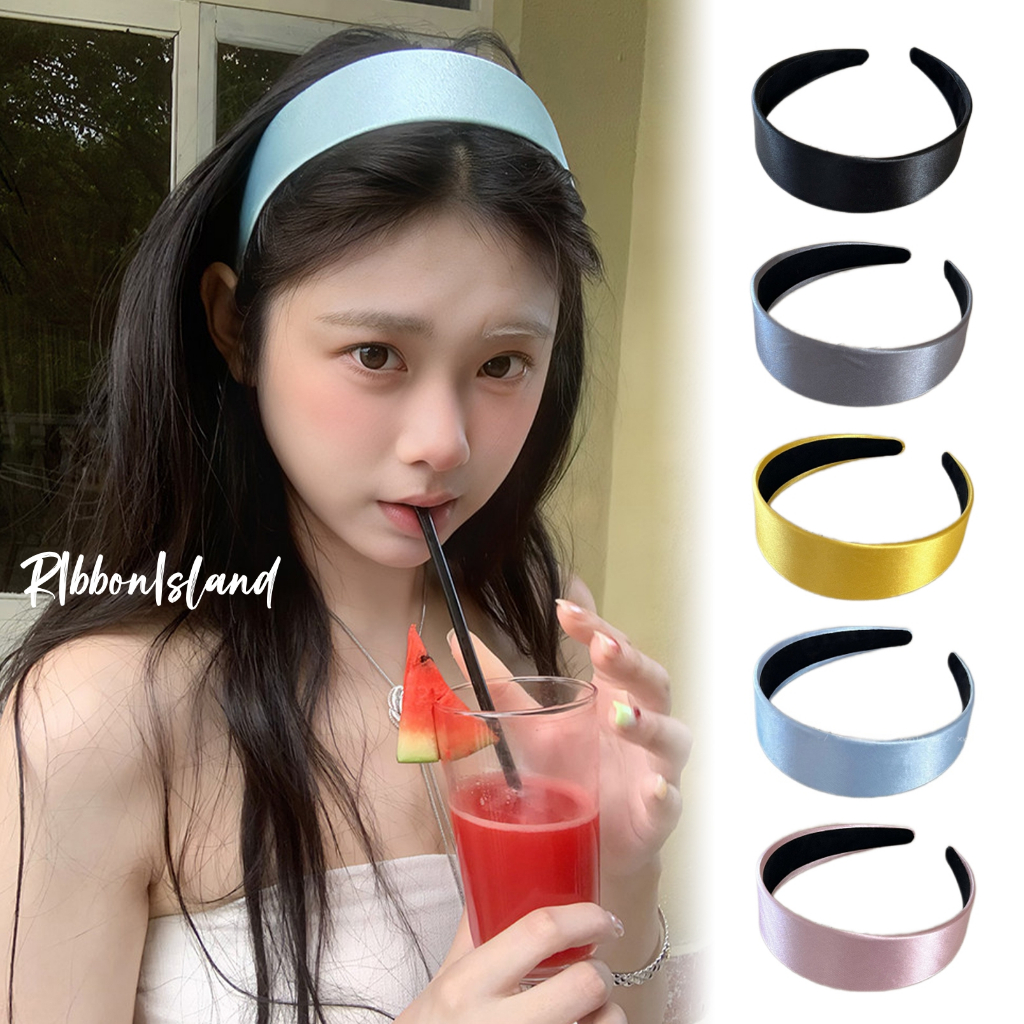 ที่คาดผมสีพื้น ที่คาดผม ins สไตล์เกาหลี น่ารัก หวาน สไตล์ฝรั่งเศส ballet style ผ้าซาติน มีหลายสีให้เลือกCOD