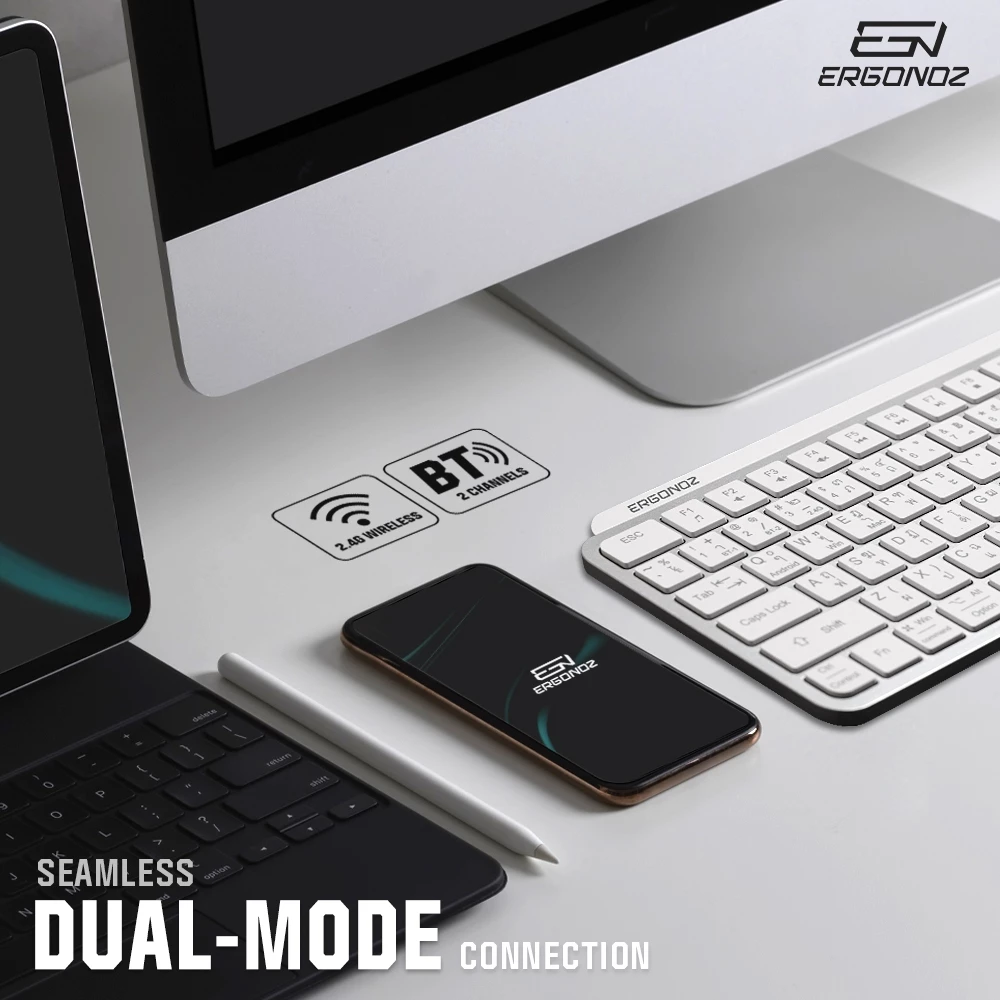 Ergonoz Keyboard KB01 คีย์บอร์ดไร้สาย 2 ระบบ รองรับทั้ง 2.4GHz และ Bluetooth thumbnail 6