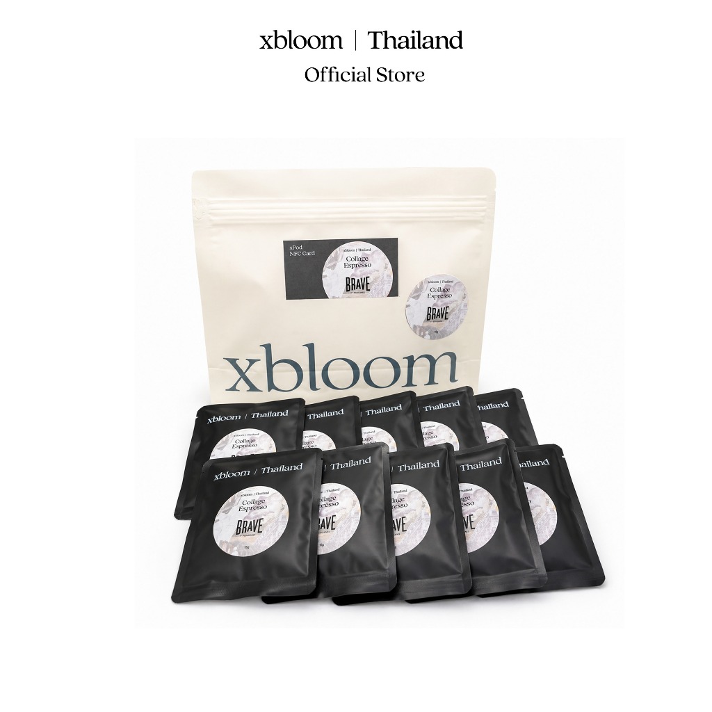 Brave Collage Espresso (10 sachets) | เมล็ดกาแฟคั่วกลาง จาก Thailand, Ethiopia และ Colombia