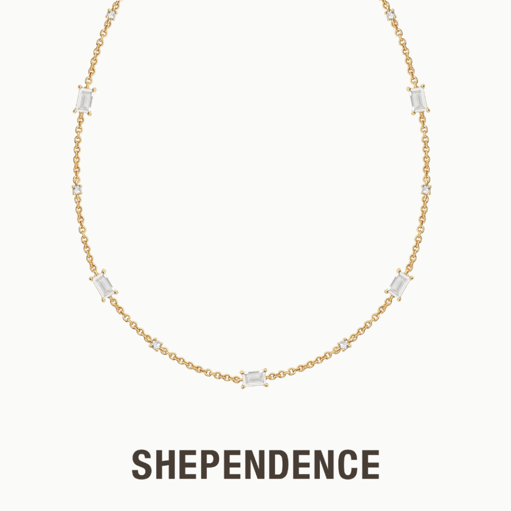 SHEPENDENCE สร้อยคอโชกเกอร์ LUXE Lora Baguette ประดับคริสตัล