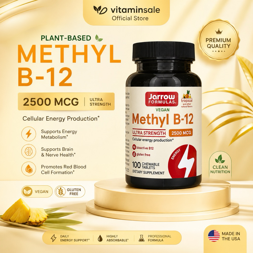 Jarrow Methyl B-12 2500mcg Tropical Flavor 100 Chewables