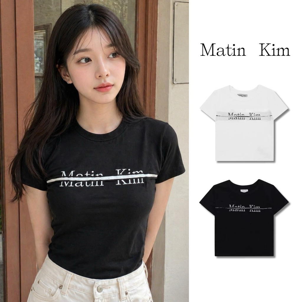 พร้อมส่ง /  เสื้อครอป ❤️💯❤️ MATIN KIM - LOGO CUTTED ส่งสินค้าทุกวัน ส่งเร็ว